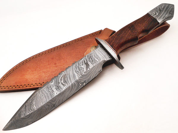 Handmade Bowie knife Rosewood Handle Damascus Steel handle