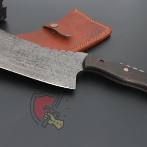 Hand forged Damascus Cleaver