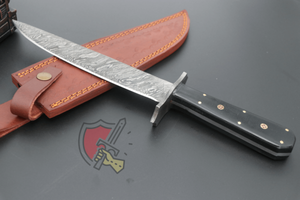 Custom Black Damascus Steel Bowie knife